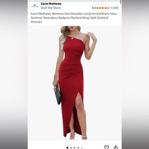 One-Shoulder Elegant Red Dress